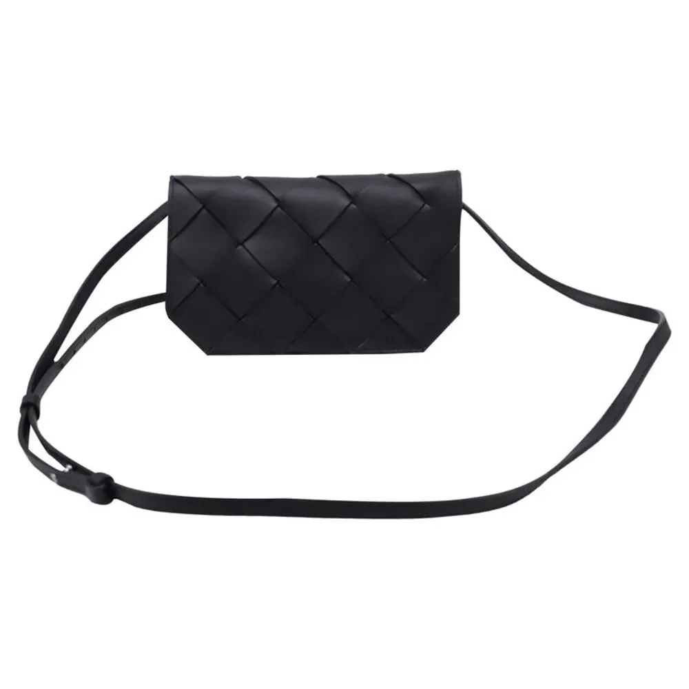 Bottega Veneta Diago Phone Pouch Bag in Black Calf Leather